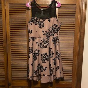 Black and Rose Gold High Low Dress